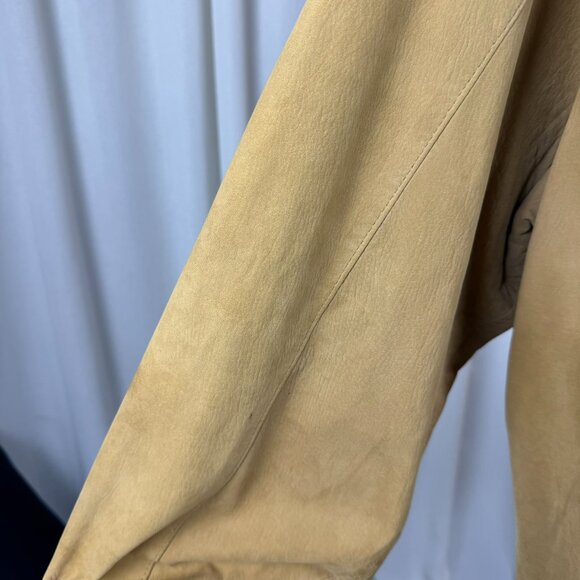 Vintage Leather Bomber Jacket Tan Men's Large - Picture 10 of 16